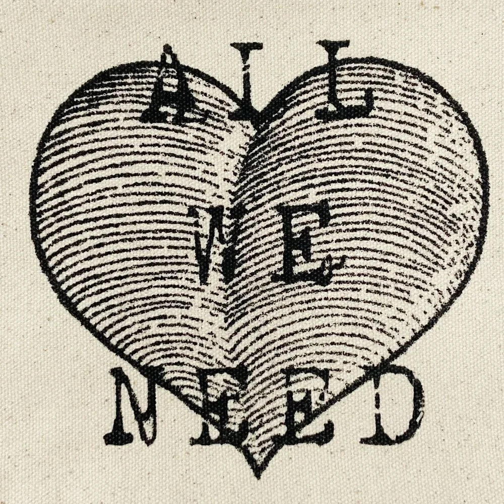 LIFE IS GOOD | All We Need Heart Canvas Zip Bag